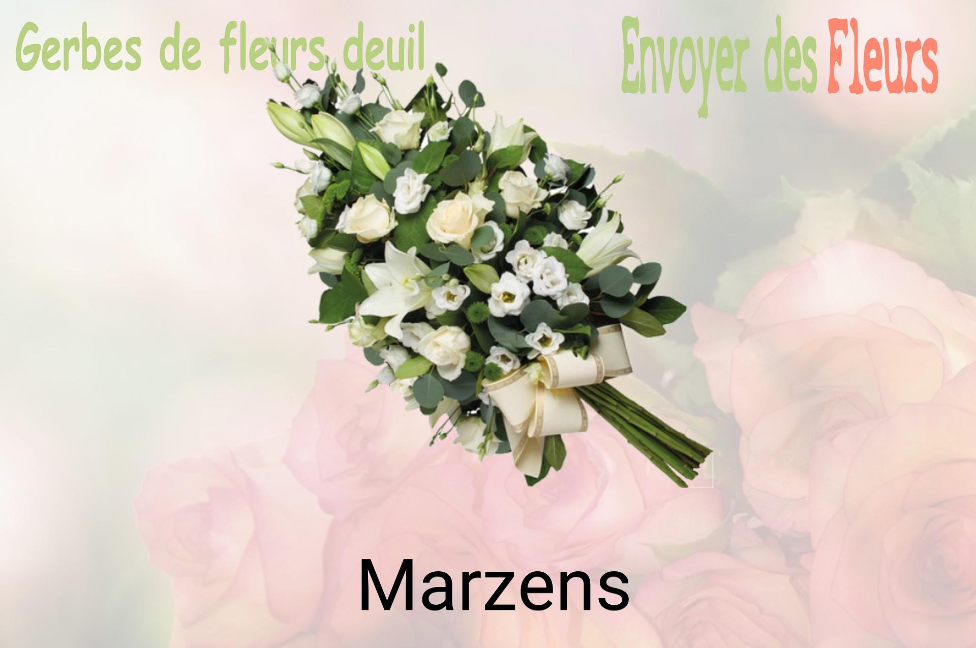 Gerbe de fleurs de deuil livrée à Marzens